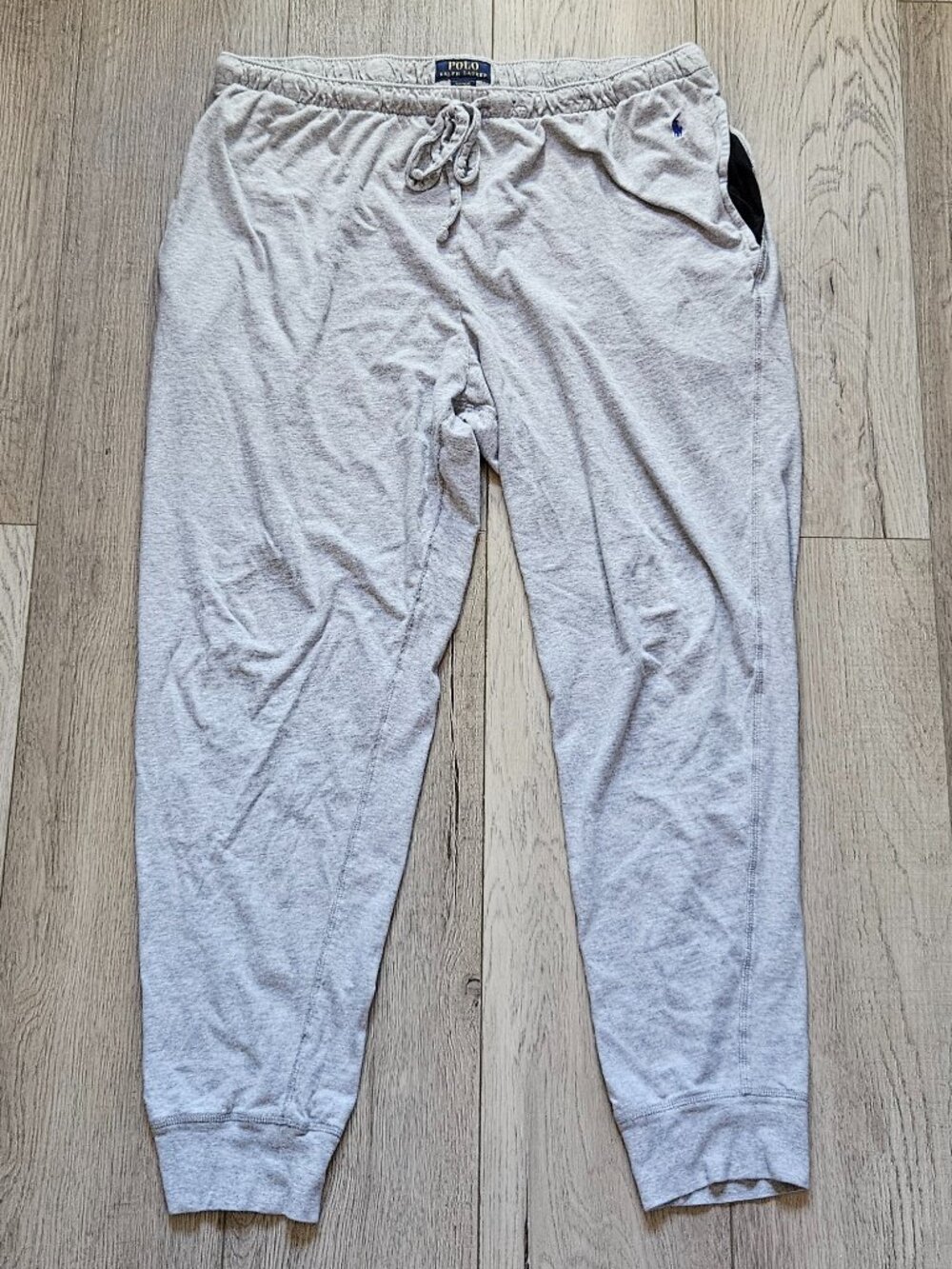 Polo Ralph Lauren Mens XL Grey Cotton Jersey Lounge Jogger Pajama Pants Blue Pon
